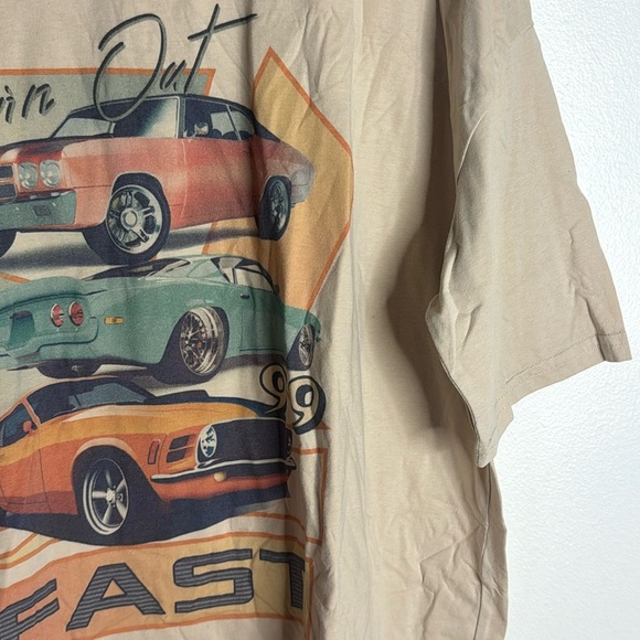 Burn out fast classic muscle cars tshirt oversized - Picture 3 of 10